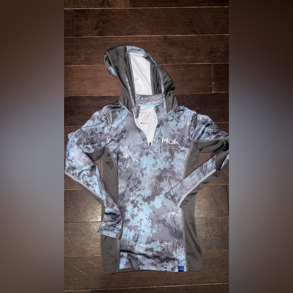 Huk Blue and Gray Patterned Hoodie - Picture 1 of 1